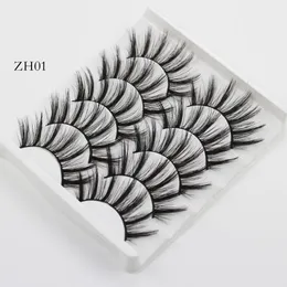 5 par 3D Mink rzęsy Fałszywe rzęsy Naturalny Makeup Eyelash Extension Long Cross Volume Soft Fake Eye Lashes