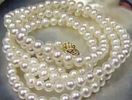 36 "Mar del Sur de 8-9mm Collar de Perlas Blancas 14 K / 20 Broche de Oro