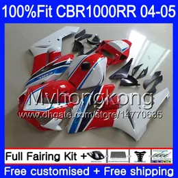 HONDA CBR 1000RR 용 주입 + 탱크 04-05 CBR 1000 RR 2004 2005 275HM.48 CBR1000 RR CBR1000RR 04 05 OEM 본체 공장 빨간색 흰색 페어링 키트