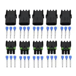 5 Sets 3 Pin DJ3031Y-2.5-11/21 Waterproof Weather Pack Electrical Wire 2.5 Connector Plug Sealed Wiring Automobile Connectors