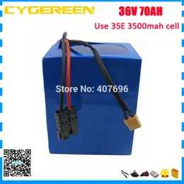 High capacity 36V 70AH electric bike battery 36V70AH battery pack use 35E 3500mah cell 50A BMS with 5A Charger