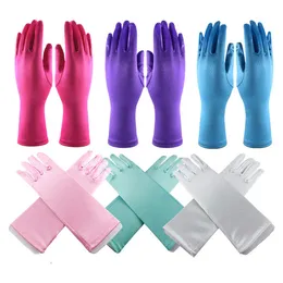 Children Princess Cosplay Accessories Gloves Short and Long Fingers Girl's Snow Queen Gloves for Party Christmas Halloween