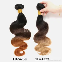 VMAe Ombre Malaysian Virgin Hair Body Wave 3pcs Malaysian Body Wave 3 Toned Ombre 1B 4 27 30 Blond Human Hair Weave Bundlar