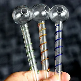 5st/Lot grossist S Sharp Glass Pipes Colored Glass Oil Burners Pipes med olika färgglada balanser av vattenrökning Tabakbongrör