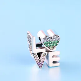 Romantisk Charm Pärlor för Pandora 925 Sterling Silver Inlay CZ Diamant Högkvalitativ kärlek DIY Armband Pärlor med Original Box Girl Smycken