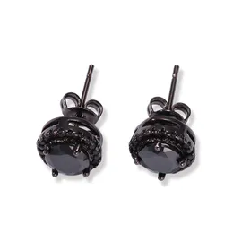 Hip Hop Stud New Four Claw Black Ear Nails Circular Square Square Squarent Zircon Gold Mostrations for Men Women
