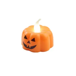 2019 New Pumpkin Electric Candle Light Halloween Party Decoration Mini Candle Lantern Warm White Halloween Home Decoration VT0546