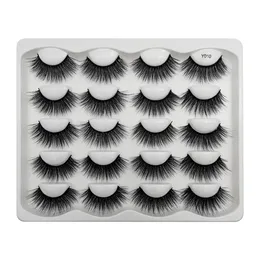 10 pairs dramatic faux mink eyelashes messy fluffy false eyelash extension natural long 3d lashes book cilios