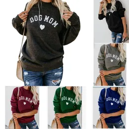 DOG MOM Letter Print T shirt 2019 spring autumn long Sleeve Sweatshirts Women Tee Fashion Female Tops maternity Clothing C6062