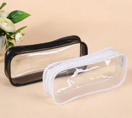 新しいPVCペンシルバッグジッパーポーチスクール学生クリア透明な防水プラスチック収納ボックスペンケースミニ旅行メイクアップバッグ