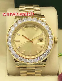 Новые большие алмазные автоматические мужские часы высокого качества моды золотой / серебряный нержавеющая сталь 4 цвет циферблат 43mm часы с бриллиантами