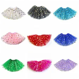 Meninas Bronzing Dots Tutu Saias Kidser Designer Roupas Bebê Ouro Polka Dot Saias Princesa Tulle Ballet Saia Lantejoulas Shine Pettiskirts Dance Wear