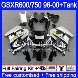 Bodys + Tank för SUZUKI SRAD GSXR 750 600 1996 1997 1998 1999 2000 291HM.37 GSXR600 Silver Black Top GSXR-750 GSXR750 96 97 98 99 00 Fairing