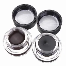 12 uppsättningar / mycket musik blomma märke 2st / set vattentät eyeliner gel makeup kosmetisk gel ögonfodral med pensel 24 timmar långvarig