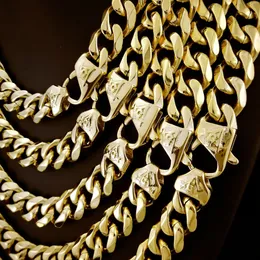 13mm width Freemasonry Masonic Mason Chain cool mens polished 316L Stainless Steel Vacuum coating Gold