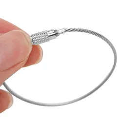 Hot new Fashion Hot Stainless Steel Wire Keychain Cable Key Ring for Outdoor HikingWCW117