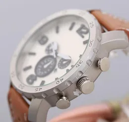 Nowy luksusowy projekt Big Dial z funkcją kalendarza 3 dekoracja dekoracji męska zegarek skórzany pasek kwarcowy zegarek sportowy 2925