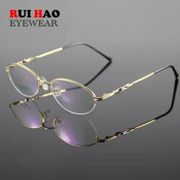 Wholesale-Fashion Women Eyeglasses Frame Optical Glasses Frame Women Half Rimle Eyewear Prescription Spectacles 6049