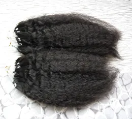 200g Szorstki Yaki Loop Micro Pierścień Włosy 1 g / s 100g / paczka Micro Loop Human Włosy Ex Kinky Prosto Micro Bead Linki Remy Hair Extensions 18 '' - 24 ''