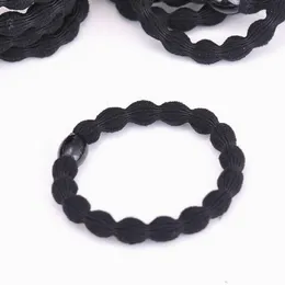 100pcs lot Women Black Rubber Band Elastic Hair Band For DIY and Daily Wear Quality Thick Hair Tie Hair Accessories Pure Black Who2728