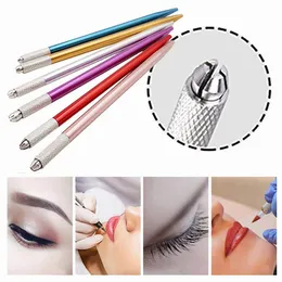 100pcs Semi-permanent makeup pen 3D embroidery makeup manual tool tattoo eyebrow microblade pen 5 colors