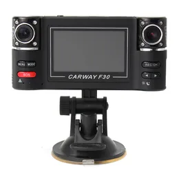 Freeshipping 1080 P Gece Görüş Araba DVR 2.7 "TFT LCD HD Döndürülmüş Çift Lens Dash Kamera Araç Dijital Video Kaydedici Kamera