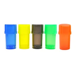 Multicolor 3 part 40mm Tobacco Plastic Grinder pipes with Med Container smoking Crusher herb