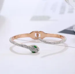 New green eyes viper high quality temperament bracelet women's fashion joker wholesale rose gold titanium steel hand ornaments