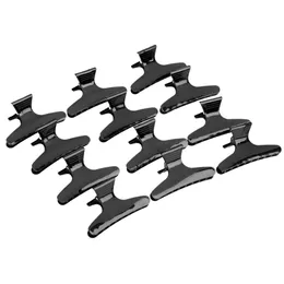 Women 12Pcs Hair Clip Clamps Hairdressing Section Grip Black Butterfly Hair Claw Salon Styling Clips