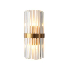 Nowoczesna sztuka E14 LED Crystal Decoration Mosiężna Lampa Żelazna Światła Oświetlenie Walkowe Ścianie Kinkiety Sypialnia Łazienka Wall Lampa