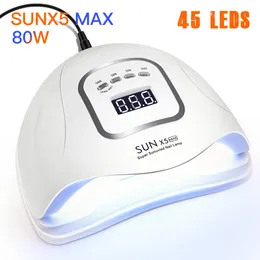 Jewhiteny 80W / 54W SUNX Plus UV-Lampen-Nagel-Trockner 42 PCS LEDs Sun Light LED-Nagel-Lampe für Curing UV Gel-Nagellack-LCD-Display LY191228