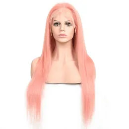 Brazilian 13X4 Lace Front Wig Silky Straight 180% Density Red Blue Plink Yellow 13 By 4 Wigs Remy Human Hairs 12-32inch