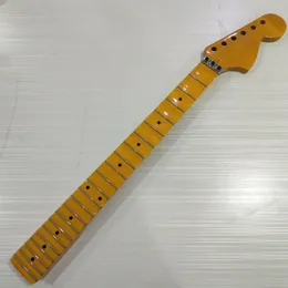Scalloped 22 trastes de guitarra de braço completo para ST estilo Floyd rosa amarela porca