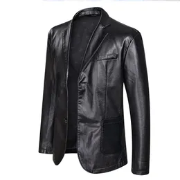 2019 Brand PU Leather Jacket Men Autumn Winter Casual Mens Jackets Solid Clothes Elastic Motorcycle Outerwear
