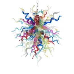 Christmas Colored Glass Flower Chandelier Lamp China Custom Hand Blown Murano Art Crafts Pendant Lighting on Sale