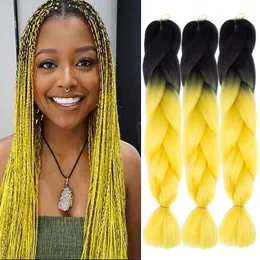 Ombre Color Synthetic Braiding Hair 24 inch 100g/pack Jumbo Braids Kanekalon Xpression Braiding Hair Crochet Braids Hair All Color In Stock