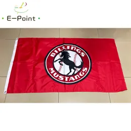 Milb Billings Mustangs Flagga 3 * 5ft (90cm * 150cm) Polyester banner dekoration flygande hem trädgård festliga gåvor