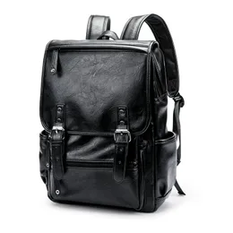 HOT Fashion Faux Leather Backpack Schoolbag Rucksack College Bookbag Laptop Computer Casual Daypack Travel Bag Satchel Bags for Men