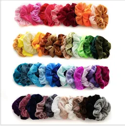 42 Colors Solid Ponytail Holder Hair Scrunchies Velvet Elastic Bands Scrunchy Ties Ropes Scrunchie for Women and Girls