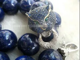 Envío Gratis >>>@@ 11,25 lapis lazuli 20mm azul leopardo broche collar de 18 pulgadas 35% de descuento