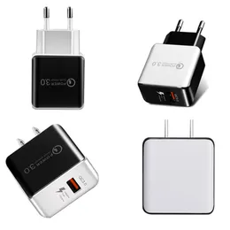 QC 3.0 USB parede Quick Charge 5V 3A 9V 2A Travel Power Adapter US Plug da UE para Samsung Huawei telefone iPhon