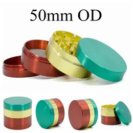 Colorido 50mm 4 Part metal Herbal Grinder liga de zinco Herb Grinder CNC Dentes Tobacco Grinders fumadores Presente de Natal Crusher