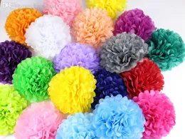 Hurtownie-100 sztuk 4 "6" 8 "(10 cm 15 cm 20 cm) Papier tkankowy Pompony Mix Kolor Kwiat Kulki Ślub Pom Poms Wedding Supplies Dekoracja