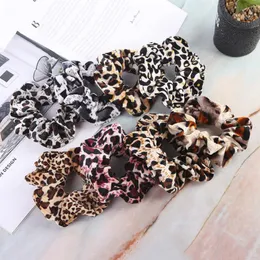 Leopard Hårtillbehör Kvinnor Scrunchies Hårband Hair Tie Wide Headband Girls Ponytailhållare Rope 7 Vintage Designs Valfri DW5032