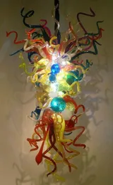 ペンダントランプ100％口の吹き付くボロシリケートムラノガラスアートシャンデリアペンダント照明有名な西シャンデリアユニークなLEDランプ