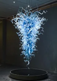 % 100 Ağız Üflemeli CE UL Borosilikat Murano Cam Dale Chihuly Sanat Romantik Mavi Cam Lambalar ve Avizeler