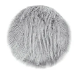 Round Soft Carpets Faux Sheepskin Fur Area Rugs for Bedroom Living Room Shaggy Plush Carpet White Home Floor Mat Bedside