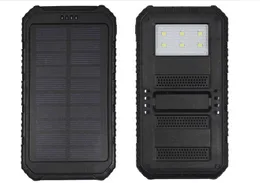 6 led light 20000mAh Novel solar Power Bank Ultra-thin Highlight LED Solar Power Banks 2A Output Cell Phone Portable Charger Solar Powerbank