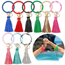 Círculo Pulseira Silicone Keychain personalizado cor sólida Glitter Pulseiras Chaveiro Bangle Titular da chave do Dia das Bruxas do presente do partido