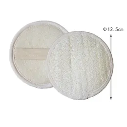 Tamponi di luffa naturale a forma rotonda da 12,5 cm Scrubber da bagno Luffa esfoliante Rimuovi la pelle morta Massaggio termale Tampone di luffa detergente potente